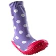 Girl Non-Skid Rubber Sole Socks, Purple, 9-12 months