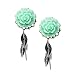 Mint Green Rose Leaf Dangle Plug 2G-1