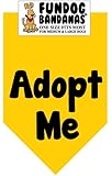 BANDANA - Adopt Me for Medium to Large Dogs - gold with black ink