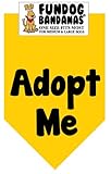BANDANA - Adopt Me for Medium to Large Dogs - gold with black ink