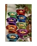 GLASS JEWEL-TONE TEALIGHT CANDLE HOLDERS (SET OF 8)