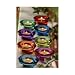 GLASS JEWEL-TONE TEALIGHT CANDLE HOLDERS - 2 RED, 2 PINK, 2 YELLOW and 2 BLUE (SET OF 8)