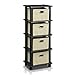 Furinno 99150KO/BK/LB LAci 4-Bins System Rack, Oak/Black/Light Brown