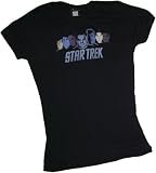 Star Trek Movie - Enterprise Crew Color Block Crop Sleeve Fitted Juniors T-Shirt