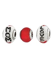 Sterling Silver s I Love Mom Boxed Bead Set by Reflection Beads, Best Quality Free Gift Box Satisfaction Guaranteed