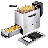 Princess 182666 Stainless Steel Deep Fryer with Warming Drawer