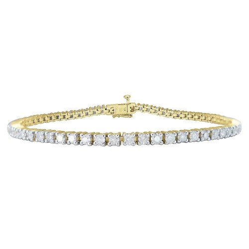 Choice of 10k White or Yellow Gold Diamond 4-Prong Tennis Bracelet (3 cttw, I-J Color, I1-I2 Clarity)