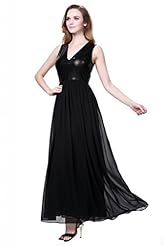 Sexy Cocktail Full Length Chiffon/Crepe/Faux-Leather/Polyester Maxi Dress 