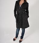 KLD Signature Long Sweater Coat with Tie Belt in Black