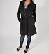 KLD Signature Long Sweater Coat with Tie Belt in Heathered Charcoal