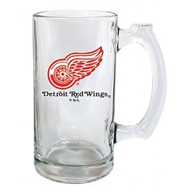 Detroit Red Wings Beer Mug: 13oz Glass Sports Tankard