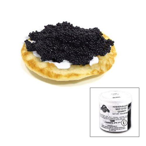 Kosher Black Whitefish Caviar - Orthodox Union Cert by American Black Caviar