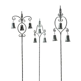 CBK Ltd 56-1 4-Inch H Wire Garden Stakes with Bell Accents, Set of 3 by 