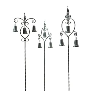CBK Ltd 56-1 4-Inch H Wire Garden Stakes with Bell Accents, Set of 3 by 