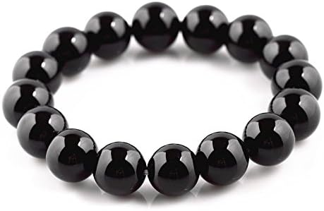 Black Onyx Agate Gem Beads Buddhist Prayer Bracelet Mala