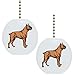 Set of 2 Boxer Dog Solid CERAMIC Fan Pulls