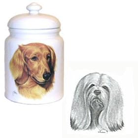 Lhasa Apso Cookie Jar, Porcelain by Rosalinde by
