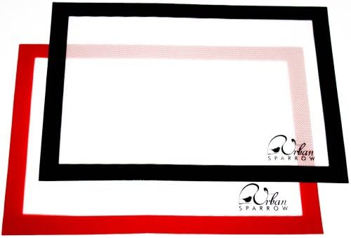 Silicone Baking Mat Set, 2 Large Non-Stick Silpat Style sheets with Measurements of 11X16, Free Recipe Included, Oven and Freezer Safe with Easy Clean Up, FDA Certified and Professional Grade, 100% Life Time Money Back Guarantee.