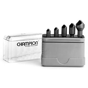 Champion CSK-SET-5 Zero Flute 82-Degree Countersink Set, 5-Piece by 