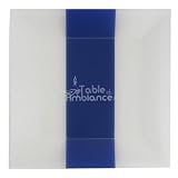 Grande assiette carrée Bande bleue