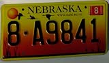 Nebraska www.state.ne.us License Plate with Black Numbers