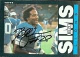 Billy Sims Autographed/Hand Signed Football Card (Detroit Lions) 1985 Topps #63
