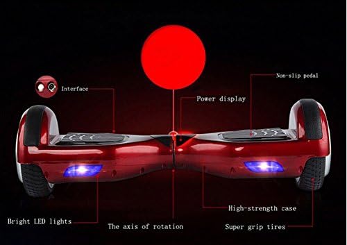 JITS® Two Wheels Smart Self Balancing Scooter Mini Type with LED Light (Red)