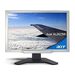 Acer AL2423W 61 cm (24 Zoll) TFT Monitor, DVI / analog, silber (Kontrast 1000:1, 6 ms Reaktionszeit)