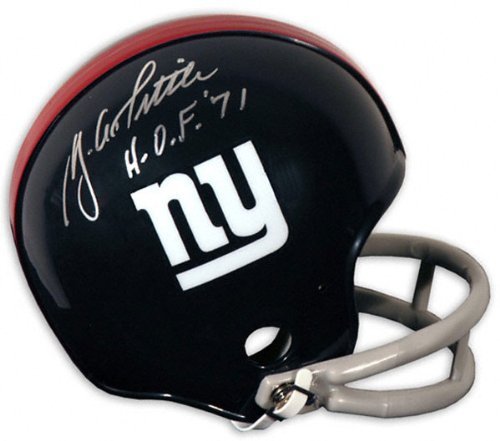 Y.A. Tittle New York Giants Autographed Mini Helmet with HOF 71 Inscription