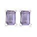 9ct White Gold Rectangle Amethyst Stud Earrings