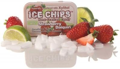 ICE CHIPS Strawberry Daiquiri Xylitol Mints 6 Single Tins