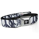 Ford Mustang Peace Dots Auto Seatbelt Buckle Black Belt, Official Licensed