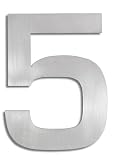Kitchen & Housewares : Large house number five - brushed stainless steel