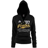 NCAA East Carolina Pirates Ladies Black Rugby Distressed Deep V-neck Hoody Sweatshirt