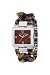 Mkors MK4107 square stainless steel case brown dial tortoise acrylic link bracelet