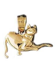 Dazzlers Solid 14k Gold Cat Charm Pendant Available in three colors from jewelsberry (weights: 1.6 grams only)