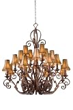 Kalco 4273AC Antique Copper Ibiza 20 Light Wrought Iron Chandelier From the Ibiza Collection 4273