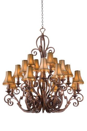 Kalco 4273TP Tawny Port Ibiza 20 Light Wrought Iron Chandelier From the Ibiza Collection