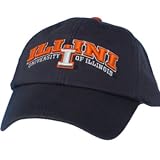 Men's Fighting Illini adjustable navy cap with Illini and I stitched on the front