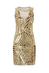 Above the Knee Sleeveless Beaded Sequined Vintage Cutout Polyamide/Tulle  Dress