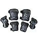Eruner Children Protective Gear Cyling Scooter Knee Pads Inline Skating Elbow Pads Rollerblading Wrist Guards Sports Protectoer in Black 6 Pcs
