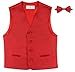 BOY'S Dress Vest & BOW TIE Solid RED Color Bow Tie Set
