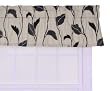Ellis Curtain Riviera Large Scale Leaf and Vine Tailored Valance Window Curtain, Black
