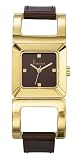 Freelook Women's HA2707G-2 Square Brown Dial Gold Tone Watch
