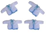 Set of 4 Decorative Knitted Mini Baby Sweaters Great for Baby Showers Decorations, Crafts