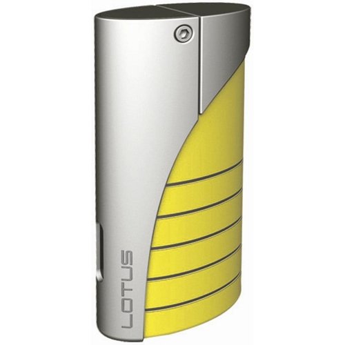 Lotus 18 Designer Torch Lighter Yellow Glass/Chrome Velour