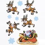 Santa's Sleigh Window Clings