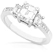 One of a Kind 1-4/5ctw Certified Three-Stone Emerald-Cut Diamond Ring in 14kt White Gold (HI/VS2)