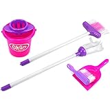 Little Helper Deluxe Pretend Play Toy Cleaning Play Set w/ Broom, Mop, Dust Pan, Brush, Bucket