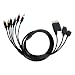 Triple Universal Component Cable for Wii, Playstation and Xbox 360 (connects all 3 with one set of cables)